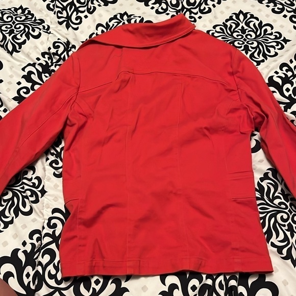 Cleo petite denim style red jacket, red, medium fitted​​ - Picture 6 of 6